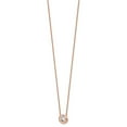 thumbnail image 2 of Sterling Silver Rose-tone Polished 8mm White CZ 18 inch Necklace, 2 of 5