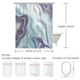 thumbnail image 4 of Shower Curtain Sets for Bathroom Decor with 12 Hooks, Marble Blue Purple, 72x72 Inch Bath Curtain Washable Shower Curtain for Bathtub, 4 of 7