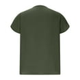 thumbnail image 6 of Aboser Asymmetrical Shirts for Women Trendy Cotton Linen Tops Dressy Casual Short Sleeve T Shirt Solid Color Beach Blouse Breathable Cozy Tunic Top Army Green S, 6 of 7