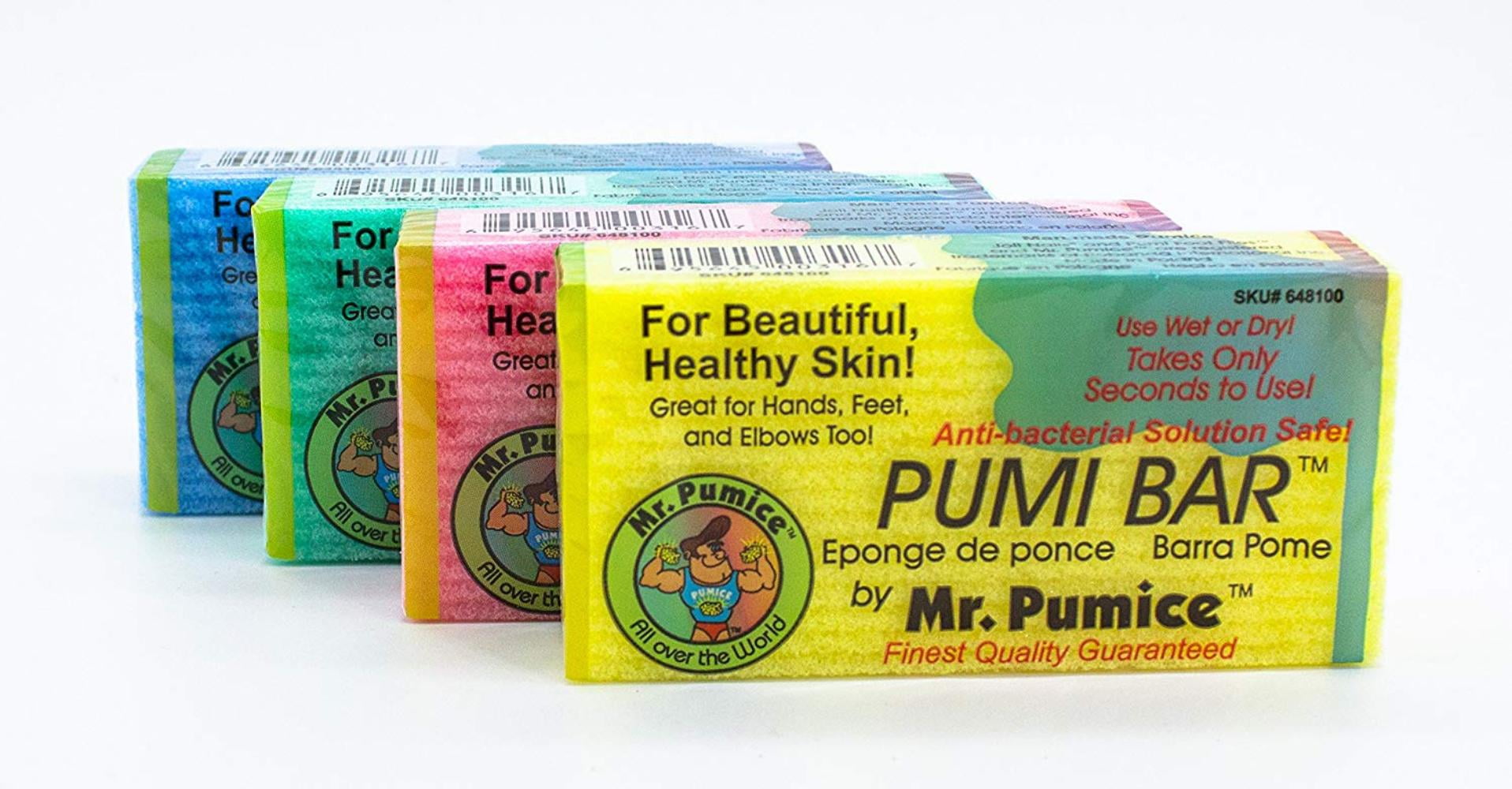 Mr. Pumice Pumi Bar (4 Pack, Assorted Colors) Medium Grit Callus