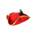 thumbnail image 3 of Chapeau de Pirate à Tête de Mort et Os Croisés Rouges, 3 of 3