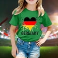 thumbnail image 1 of T-shirts de Mode pour Enfants, Imprimé Stylé du Drapeau de l'Allemagne, Manches Courtes, Col Rond, Chandail de Base pour Filles, 1 of 4