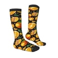 thumbnail image 3 of Fotbe Tangerine print Women's Men's Novelty Crew Socks Cotton Socks Knee High Socks for Walking,Running,Nurses,Pregnancy, 3 of 9
