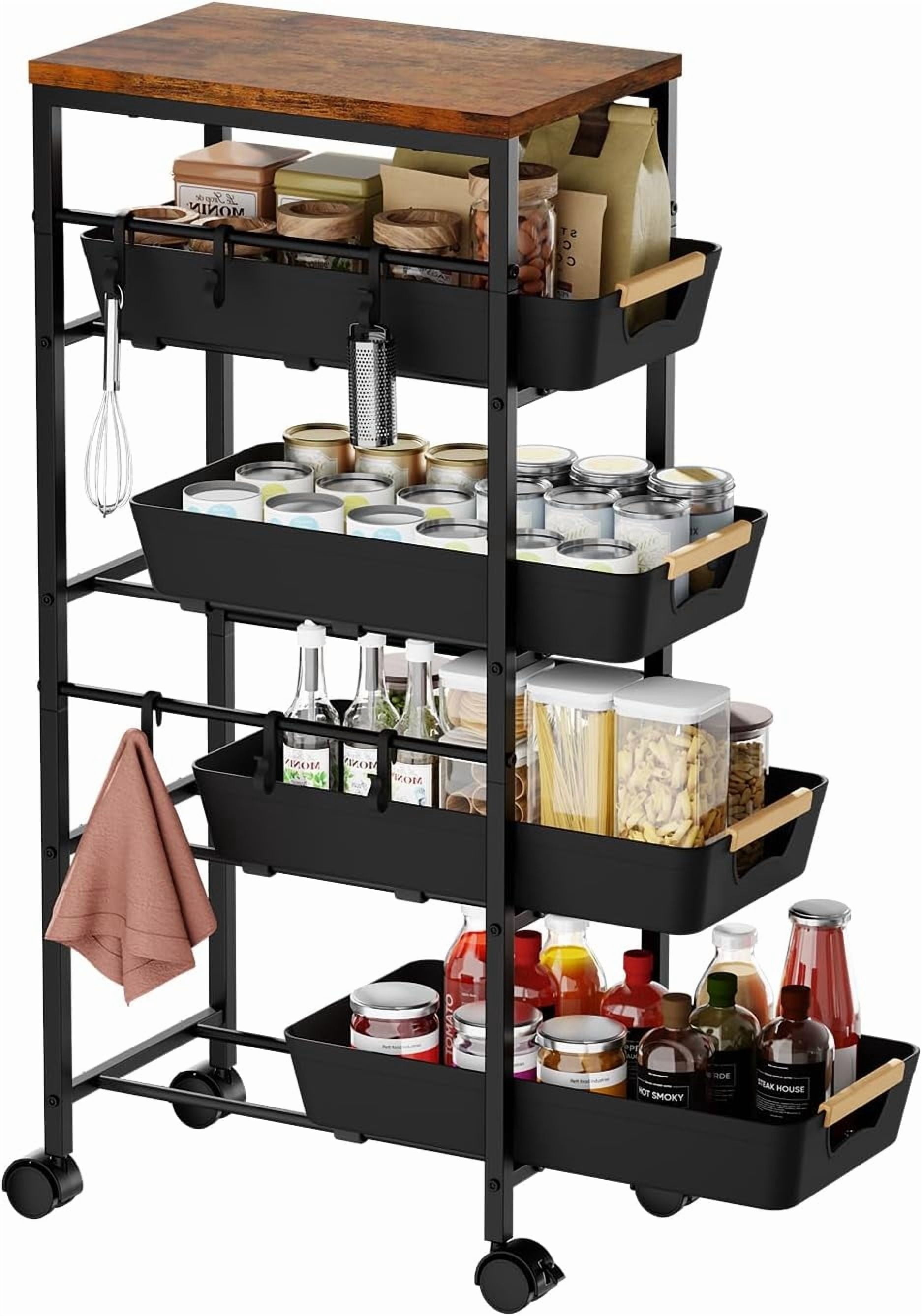 Simply Tidy Lexington White Mini Rolling Cart with Small Utility