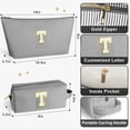 thumbnail image 6 of DAKIMOE Makeup Bag Cosmetic Bags Organizer Personalized Initial Travel Essentials Toiletry Bag for Birthday Christmas Girlfriend Teacher Valentines Day Gifts, 6 of 9