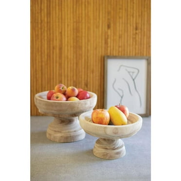 Kalalou Inc Set Of Two Turned Wooden Compotes