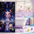 thumbnail image 3 of Manfei Ocean Axolotl Shower Curtain 72Wx84L,Funny Salamander Bathroom Shower Curtain, 3 of 5