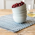 thumbnail image 6 of over&back Set of 4 Hand-Blocked Placemats - Colorful Dining Table Mat - Each Placemat is Unique - 100% Cotton - Machine Washable - Kitchen and Home Decor - Blue Herringbone, 6 of 11