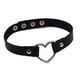 thumbnail image 1 of Gargantilla punk gótica de cuero de imitación de PU Collar corto con conector en forma de corazón brillar Electrónica, 1 of 5