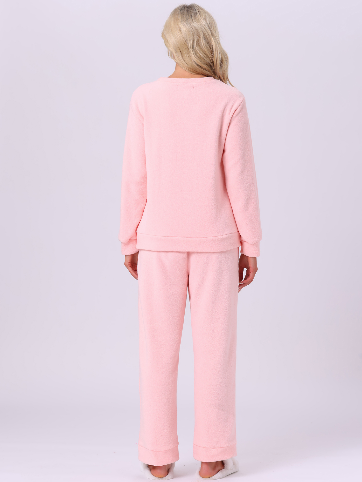DARING DIVA Women's 2-Piece Fuzzy Flannel Pajama Sets XS Pink