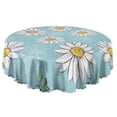thumbnail image 5 of Round Tablecloth 60 Inch Daisy Pattern Table Cover Wrinkle Free Fabric for Kitchen Dining, 5 of 5