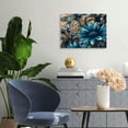 thumbnail image 4 of Fenyluxe Blue Flowers Dragonflies Canvas Prints Wall Art Modern Decor - Ready To Hang Room Home Art 20x16in, 4 of 6