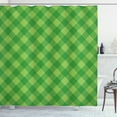 thumbnail image 1 of Ambesonne Irish Shower Curtain, Retro Green Checkered, 69"Wx70"L, Green Lime Green, 1 of 3