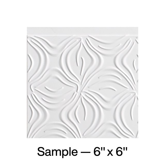 FASÄDE Lotus Decorative Vinyl Backsplash Panel in Matte White (6X6 Inch Sample)