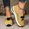 thumbnail image 6 of uvwlwu Women's Fly Weaving Middle Elderly Weaving Mesh One Footsteps Lightweight Non Comfortable Walking Breathable Shoes(Yellow,8), 6 of 9