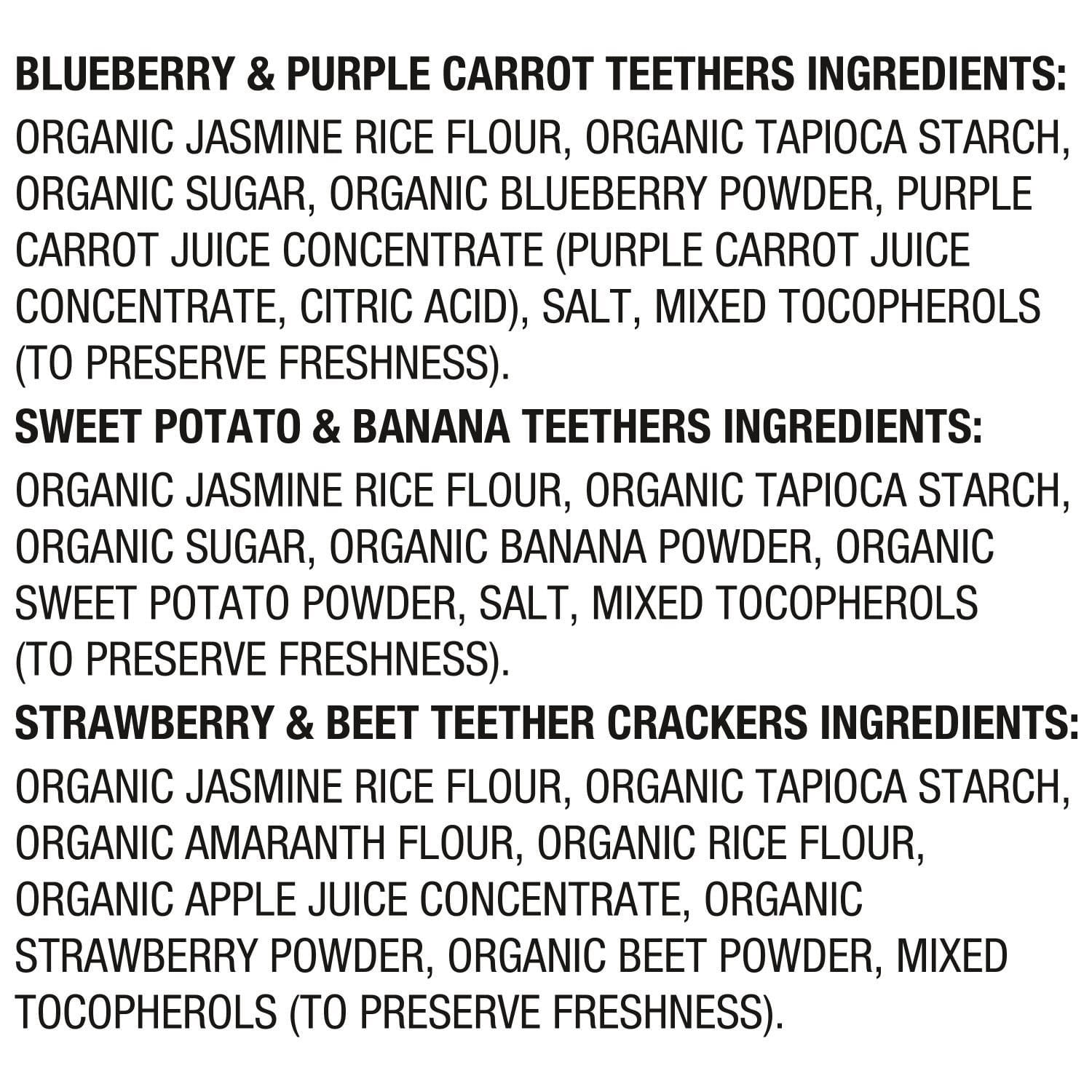HappyBABY Organics Teethers & Teether Crackers, Variety Pack, 0.14 Oz (36 Pack)