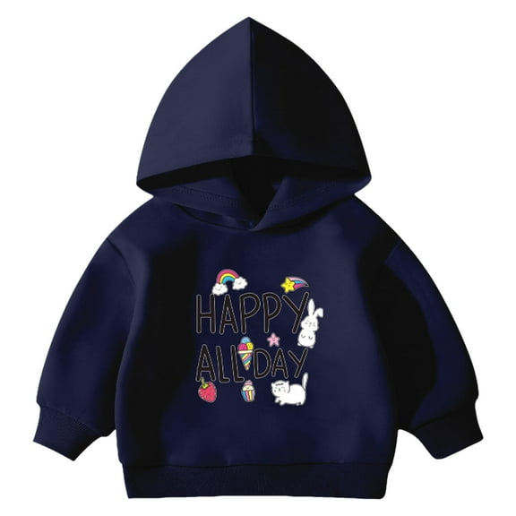 newwalpole Toddler Baby Boys Girls Hoodies Sweatshirt Basic Solid Color Pullover Tops Fall Winter Cotton Cute Clothes Navy for Size 18-24 Months