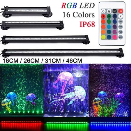 Fish Bubble Lamp Conpik 16CM-51CM 5050 RGB Waterproof Air Bubble Lamp LED Aquarium Fish Tank Light Submersible Light Making Oxygen Remote Control ()