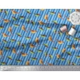thumbnail image 3 of Soimoi Poly Georgette Fabric Stripe & Sparrow Bird Print Fabric by The Yard 42 Inch Wide, 3 of 3