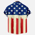 thumbnail image 4 of DPTALR Hommes Casual Col Rabattable Impression Manches Courtes Ont des Poches Cardigan Bouton Chemise Tops Blouse, 4 of 6