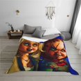 thumbnail image 3 of Lsque Chucky Print Flannel Throw Blanket, Ultra-soft Blanket for Bed, Couch, Car, Hypoallergenic Anti-pilling blanket-80"x60", 3 of 8