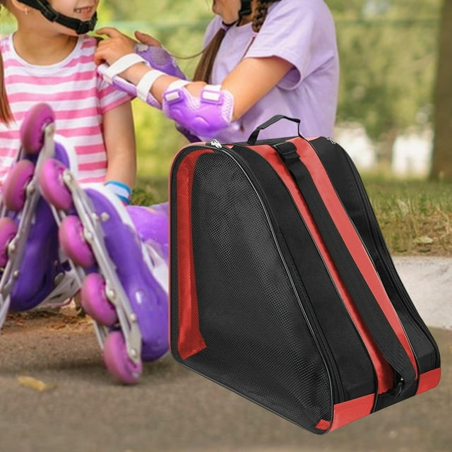 Sac à Dos pour Patins à Roulettes, Staron 2026 Grande Capacité Sac de Rangement Épaissi, Sac à Dos Durable pour Patins à Glace Équipement de Protection Lavable en Machine, Rouge