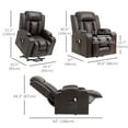thumbnail image 3 of HOMCOM Electric Power Lift Recliner Chair for Elderly w/ Cup Holders, Brown, 3 of 10