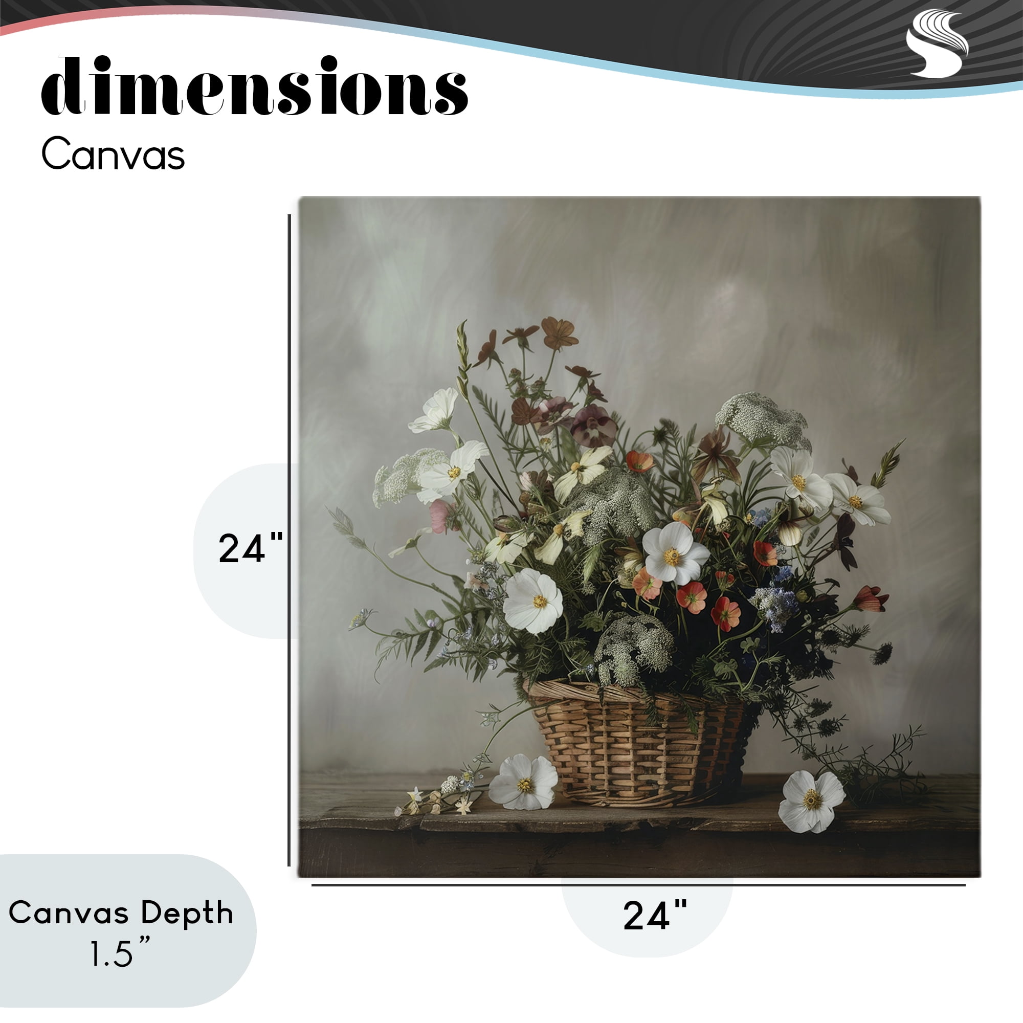 Stupell Industries Flowers In A Basket Arrangement Canvas Wall Art, design by Lazar Studio