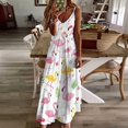thumbnail image 3 of Flamingo Pattern Design Sleeveless Dress Woman Fashion Long Dresses Women's Summer Suit Dress 2025, 3 of 7