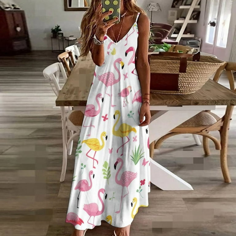 chinese dress ladies Tropical Flamingos Sarong Dress main image 0
