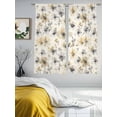 thumbnail image 3 of Gray Beige Floral Semi Sheer Window Curtains 63 Inches Long, Spring Modern Botanical Flowers Blossom Rod Pocket Voile Silky Chiffon Curtain Treatment Drapes for Living Room, 52"x63", 2 Panels, 3 of 9