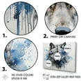 thumbnail image 3 of Designart "Blue-Grey Wolf'S Minimal Expression" Animals Wolf Floater Framed Wall Art Living Room, 3 of 5