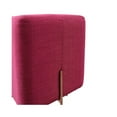 thumbnail image 2 of Benjara BM214766 Fabric Upholstered Square Ottoman with Stainless Steel Legs, Pink & Gold, 2 of 4