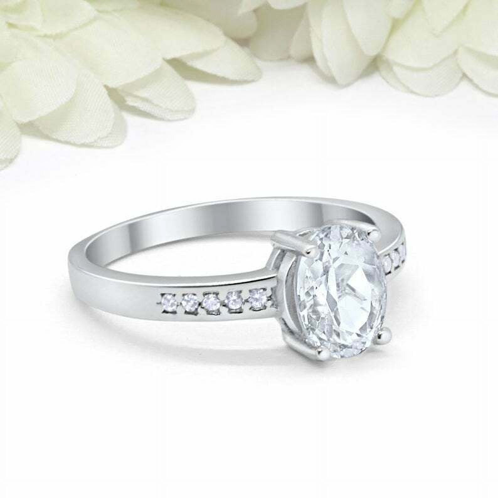 HeartsAndYou 1.7ct Oval Cut Moissanite Engagement Ring for Women Solitaire with Accent 18k White Gold over Silver