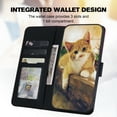 thumbnail image 4 of For iPhone 16 Cute Animal Pattern Wallet Case,Color Matching Premium PU Leather Shockproof Magnetic Flip Kickstand Credit Card Slots Slim Phone Case with Wrist Strap, Black, 4 of 10