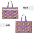 thumbnail image 2 of Honeii Yellow Lemon And Orange Print Canvas Tote Bag with Compartments Laptop Tote Bag Large Tote Bag, 2 of 8