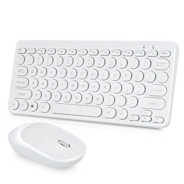ZZkhGO Chocolate Wireless Keyboard Mouse Set, Silent Portable Keyboard Mouse Combo, 2.4G Ergonomic Set for Home Business Multiple Systems