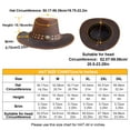 thumbnail image 6 of Dream Apparel Brown Leather Cowboy Western Hat for Men and Woman Felt Studded Steampunk Hat Halloween Costume, 6 of 8