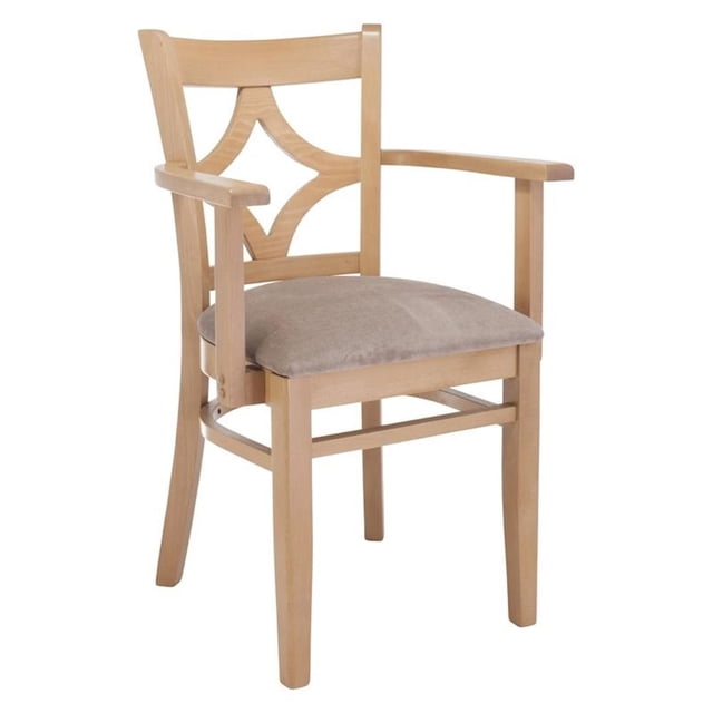 Beechwood Mountain Curtain Back Dining Arm Chair in Natural and Wheat