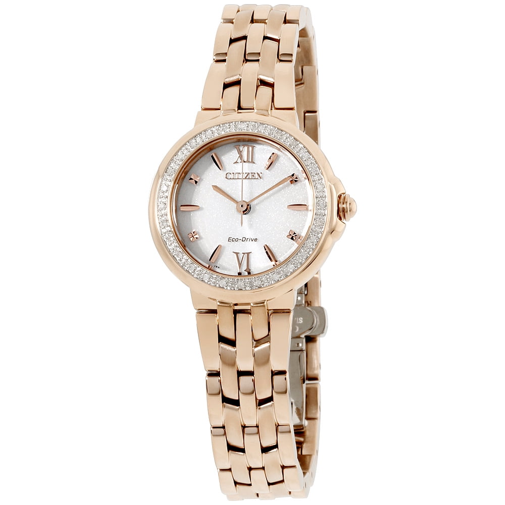 CITIZEN CITIZEN Women's Stainless Steel and Diamond Eco Drive Rose