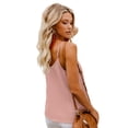 thumbnail image 3 of Women's Pink Spaghetti Strap Buttoned Tank Top, 3 of 10