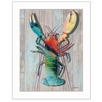 "Lobster II" By Sear, Printed Wall Art, Ready To Hang Framed Poster, White Frame