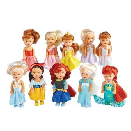 GirlsLittle Princess Dolls - Set of 10 (Best Gifts For 4 Year Girl)