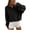Black #40, variant on Women's Oversized Sweatshirts Long Sleeve Cropped Button Henley Neck Sweat Shirts Soft Comfy Fall Winter Tops