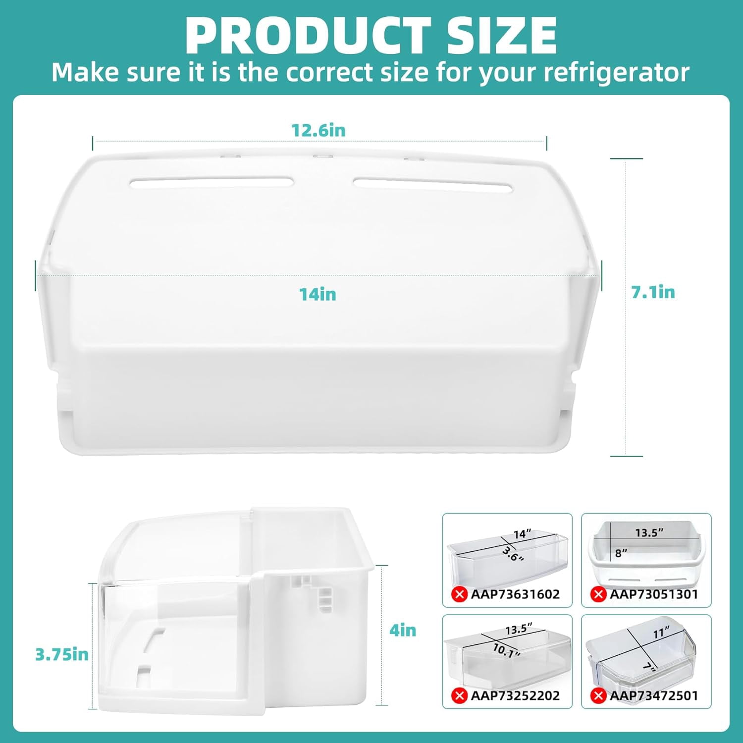 Upgraded AAP73631502 Refrigerator Door Shelf Replacement Compatible With LG KENMORE fridge door shelf Parts,Replacement AP5673810 2652330 EAP7786021 LFX28968sb AAP72909218 Fit Top Right-1 PCS