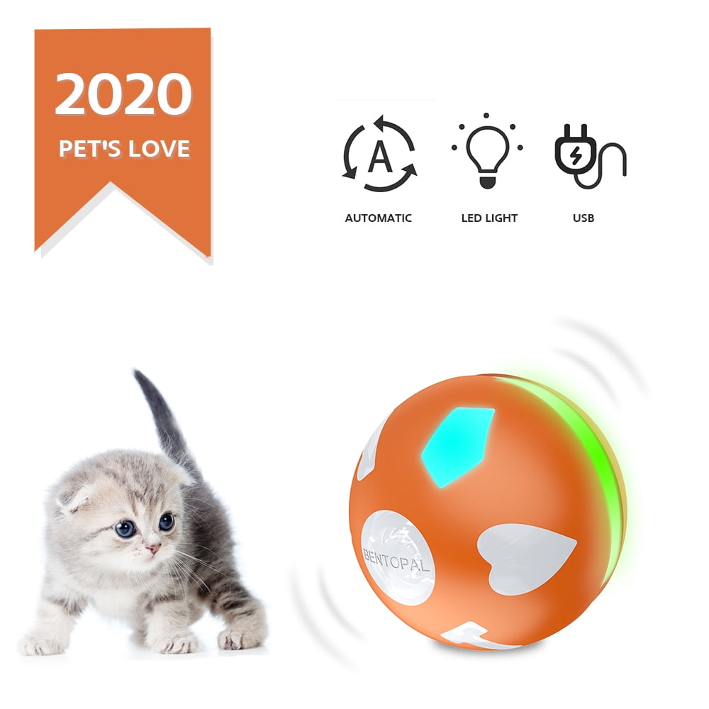 Smart Interactive Cat Toy Ball USB Rechargeable Rolling Ball for Kitty