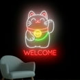 thumbnail image 5 of Handmadetneonsign Lucky Cat Welcome Neon Sign, Lucky Cat Light Wall Art Decor, Open Store Wall Decor 51381, 5 of 5