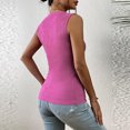 thumbnail image 5 of HAOYUNL Womens' Vest Tops Summer Sleeveless Basic Top Shirt Slim Knit Ribbed Racerback Blouses T-Shirt S-XXL, 5 of 9