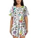 thumbnail image 1 of Fotbe Fun Animal with Unicorn Conjunto de Pijama Estampado para Mujer, 2 Piezas, Ropa de Dormir con Camiseta de Manga Corta y Shorts Suaves-Small, 1 of 6