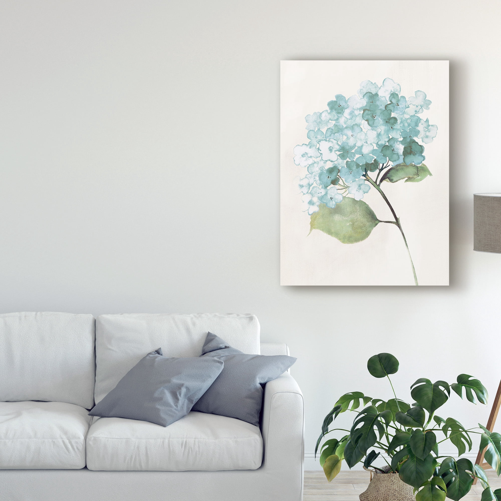 Trademark Fine Art 'Antique Floral on Cream I Blue' Canvas Art by Wild Apple Portfolio